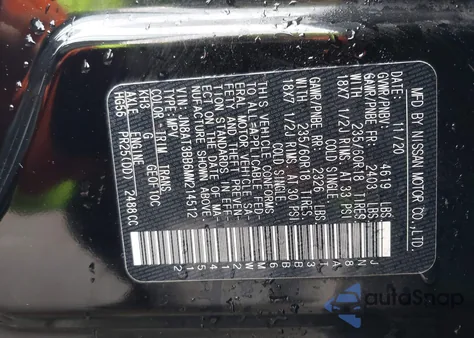 2021 Nissan Rogue Sv Intelligent Awd from USA, damaged, VIN JN8AT3BB6MW214512